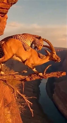 Eagle Saves Deer from Lion’s Deadly Hunt #animals