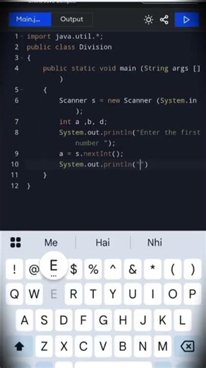 The java program division of the two number #coding #shorts #trending