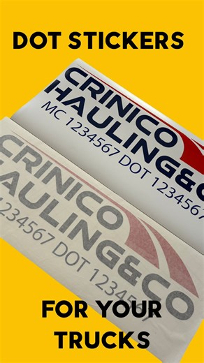 Bad DOT stickers aren’t just an eyesore — they’re a red flag for drivers, brokers, and DOT officers. Incorrect sizes, colors, or placements can even lead to safety violations and costly fines. At Gorilla Graphics, we make it easy to stay compliant and look professional. We design, print, and deliver high-quality DOT stickers with fast turnaround. No design? No problem — give us a name and an idea, and we’ll create it for you. DM us today to order. Enjoy 10% off your first set of DOT stickers! #t