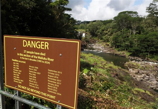 27 drowning deaths have led to a new sign warning of the dangers of Wailuku River in Hilo | Big Island Now