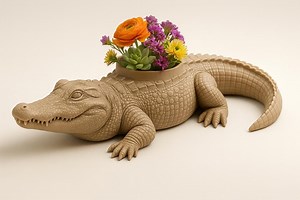 Crocodile Planter STL – Alligator Flower Pot – Animal Planter 3D Print – Garden Decor (digital Download) - Etsy