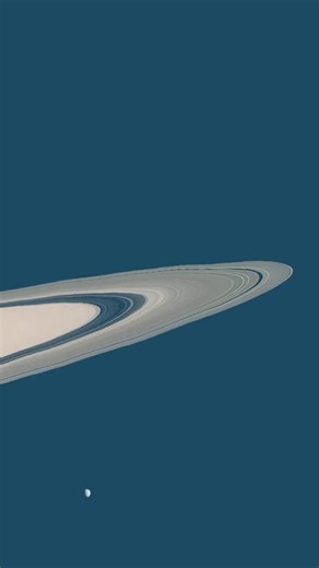 🚨: Meet Daphnis, a tiny moon of Saturn.A rock barely the size of a city is violently carving a 26-mile-wide trench through millions of tons of planetary debris.[SpaceEngine sim]