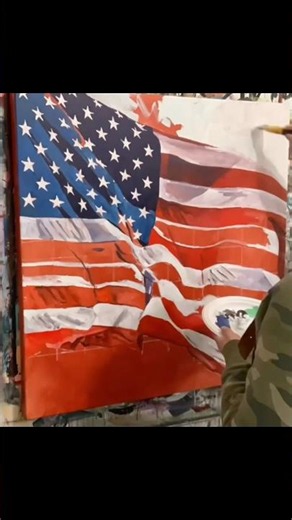 A 30-Second American Flag Painting 🇺🇸 250 Years Old #art #america250