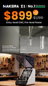 Makera Z1 🏆 The New Standard of Desktop CNC 💥 Early Bird $899 — 25% Off for a Limited Time, Bring Your Ideas to Life! Makera Z1 makes professional-grade CNC accessible to everyone: 🛠 Beginner-Friendly Setup — Start your first project in minutes 🤖 AI-Assisted Workflow & One-Click CAM — Turn designs into toolpaths effortlessly ⚙️ Auto Probing & Leveling — Industrial-grade accuracy on every cut 🔁 Quick Tool Changer — Switch tools in seconds 🪵 Multi-Material Machining — From wood to aluminum w