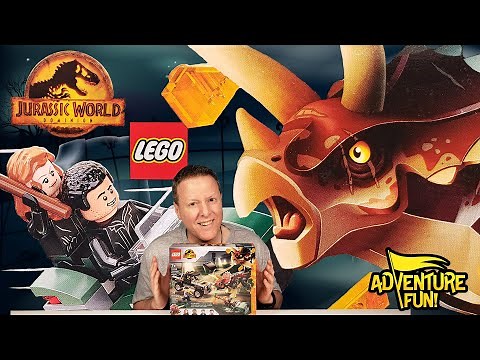Jurassic World Dominion Dinosaur Lego Triceratops Pickup Truck Ambush AdventureFun Toy Review!