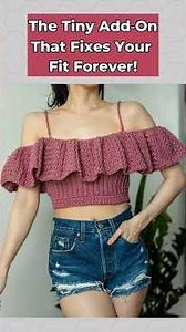 Crochet gusset hack for a better silhouette 🧶 #crochet #diy