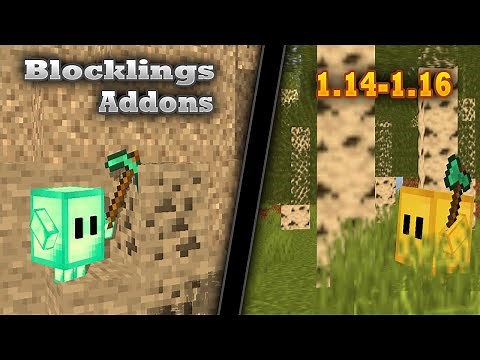 Blocklings Addon (mods) para Minecraft PE 1.16 - Cubitos mineros - leñador - cazador y granjero :v