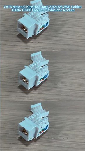 CAT6 Network Keystone Jack 22/24/26 AWG Cables T568A T568B Category 6 Shielded Module#fiber #ftth