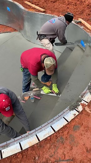 Finishing Concrete Pool Construction Steps