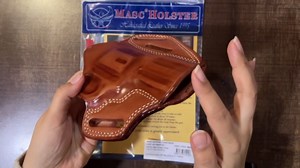 Masc Premium The Ultimate Leather Pancake OWB Belt Holster Open Top Fits, Python 357 Magnum 2-1/2", Right Hand Draw, Brown Color #1305#