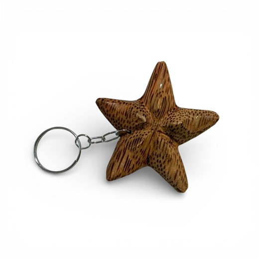 Wooden Starfish Keychain – Ocean-inspired Gift, Beach Bag Charm, Hand-carved Nautical Accessory - Etsy