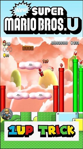 1-UP Trick & Tips in New Super Mario Bros. U #shorts#mario, #shorts, #nintendo, #gamingtips