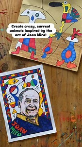 Create surreal Joan Miro inspired magical animals with our printable activity sheets. Available to download from MINIMADTHINGS.COM | Mini Mad Things