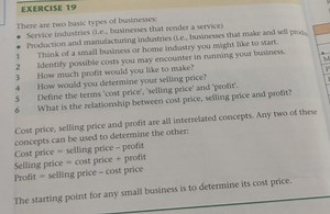 Exercise 19There are two basic types of businesses:Service ... | Filo