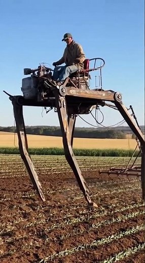A handmade robotic farming walker #AgriTech #ModernFarming #GreenFarming #SmartFarming