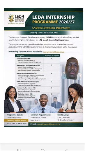 Leda internship programme 2026/2027