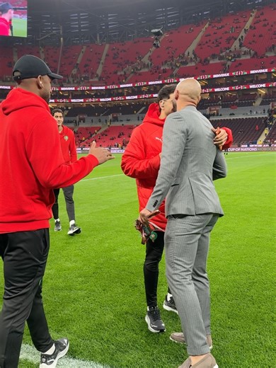 Nordin Amrabat on Instagram: "⏳Really excited! I’m on the pitch, but unfortunately not allowed to play. Come on, guys, we’re 90 minutes away from the final. Keep writing history, enjoy the moment and fight like lions!"