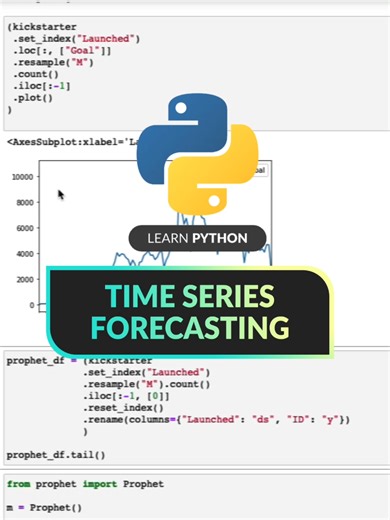 Learn Python: Time Series Forecasting 🙌 #python #tutorial #data #analytics #learnontiktok #mavenanalytics