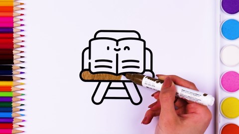 Coloring Pages of a Book | Learning Color Names