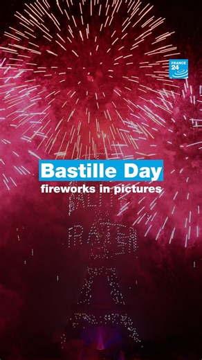 🎆 🇫🇷 #France celebrated Bastille Day on Monday, July 14 with its traditional fireworks display — and added a modern twist with light drawings created by drones. ✨ Take a look at the spectacular show | FRANCE 24 English