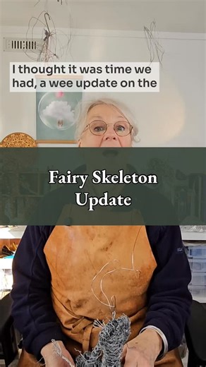 She's a lot more than a skeleton now! 😁 I love when the fairy starts coming together.✨️💜 I'll be working on the head soon and then her hair hmmmm or dress! I really need to start thinking of a name for her... it will either be in Scots or Scottish Gaelic. 🤔 | Sheila Wiseman - Fairy Sculpture