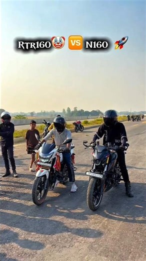 pulsar N160 vs Apache 160 😱 || N160 Pawar 👀🔥 #biker #shortvideo #shorts #n160 ‪@Sushil_044‬
