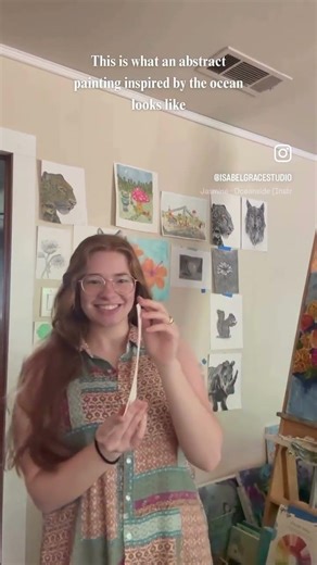 "Ocean's Symphony" 5x7 watercolor abstract original painting shop link in bio!