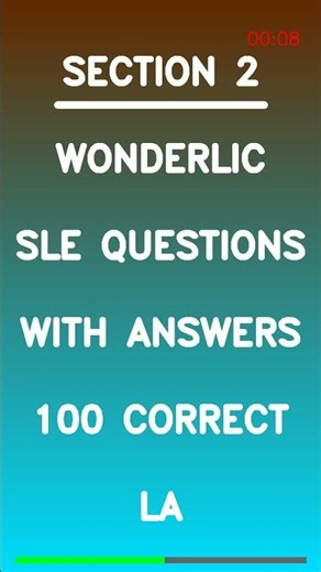 Wonderlic SLE Questions with Answers 100 Correct La Latest