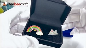 Beebeecraft 2Pcs Flocking Cufflinks Boxes Black Rectangle 3x2.4x1.2in Cuff Links Storage Box for Jewellery Display Earrings Ear Stud Tie Clip Holder Packaging Case Organizer Men Wedding Gifts