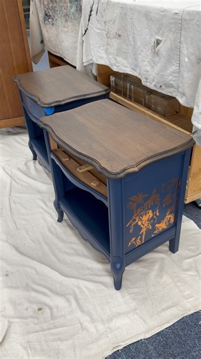 1.4K views · 56 reactions | I love the look of a stained top on a painted dresser!  @myoldmasters gel stains are my go to after removing old finish. They’re so easy to use and the results are always amazing. And I’m not getting any kickback to say that!  I’m finishing this 3 piece bedroom set this week. Stay tuned for the final reveal! ✨ #paintedfurniturelove #vintagefurnituremakeover #centralarkansas | High Cotton Decor | Facebook