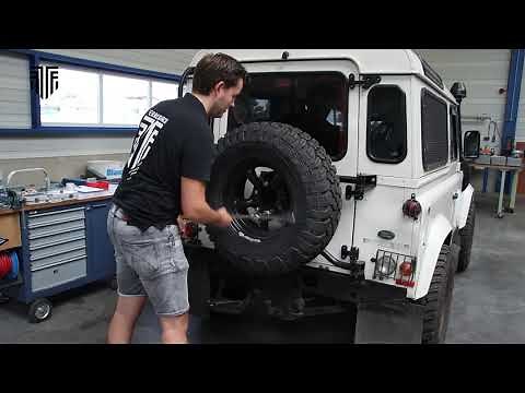 FerroForcia mounting rear door hinges on Defender (HSB1-001 / HSB1-001-U)