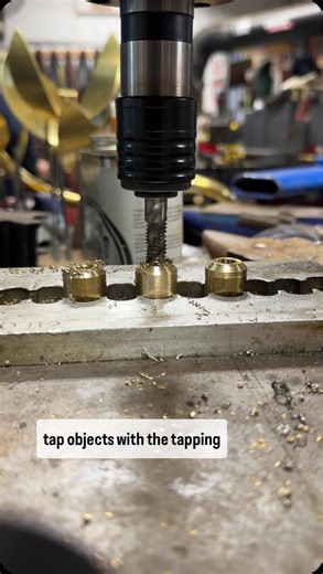 The efficiency you get out of an electric tapping arm is unmatched. Forward and reverse with torque and clutch settings. These aren’t cheap but if you value your time and do any amount of metalwork that involves tapping holes you’ll buy one. Being able to tap multiple parts or multiple holes in the same part quickly and accurately is such a time saver! I have a whole video about this on my YouTube channel if you want to learn more. Or ask questions down below! #make #maker #metalshop #fabricator