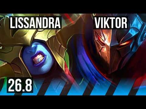 LISSANDRA vs VIKTOR (MID) | Summon Aery, Good KDA: 6/2/18 | EUW Challenger | 26.8