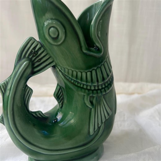 Vintage Jade Gurgle Fish Jug, Made England for Shreve Crump Low Boston - Etsy UK