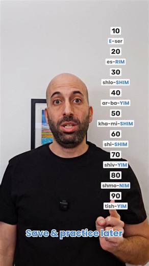 Numbers 10-90 in Hebrew 🇮🇱 (Tens Explained) #Shorts