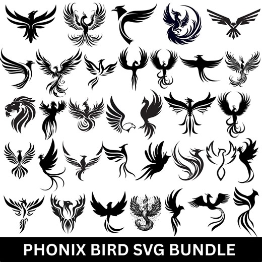 Phoenix Bird SVG Bundle: Cricut & Print Designs (digital Download) - Etsy