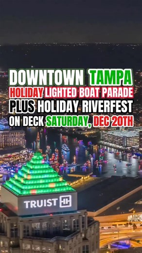 Tampa Bay is Awesome on Instagram: "🎄Downtown Tampa Boat Parade on deck Sat, Dec 20th🥰 🎅Plus: NEW HOLIDAY River Fest Event just announced this December 🥳 @holidayriverfest will include: ● Live Entertainment: Performances by local, regional and national country artists and DJ’s spinning holiday favorites. Headliner ERNEST with support by Uncle Kracker. ● Activities for All Ages: From a kids’ playground and splash pad area to the fan-favorite wiener dog race, there’s something for everyone. ● 