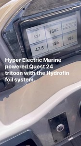 Checking out the Hyper Electric Marine powered Quest 24 triton equipped with a Hydrofin foil system. The demo took place at the IBEX - International BoatBuilders' Exhibition & Conference — in Tampa, Florida. Electric boats are in full display here. | Boating Magazine