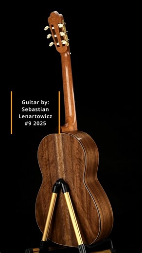 Sebastian Lenartowicz classical guitar No 9 A classical guitar by young luthier Sebastian Lenartowicz – his ninth instrument (2025), with a spruce top and walnut body. https://happyguitar.eu/shop/classical-guitars/sebastian-lenartowicz-classical-guitar-no-9/ | Happy Guitar Music Store