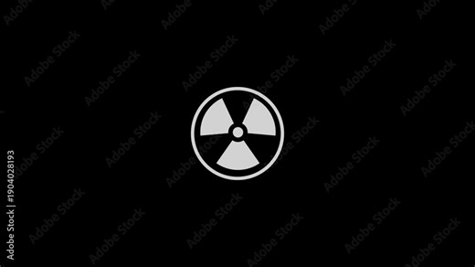 Radiation symbol animation on a black background, radioactive hazard Project Radioactive behaviors icon animated,