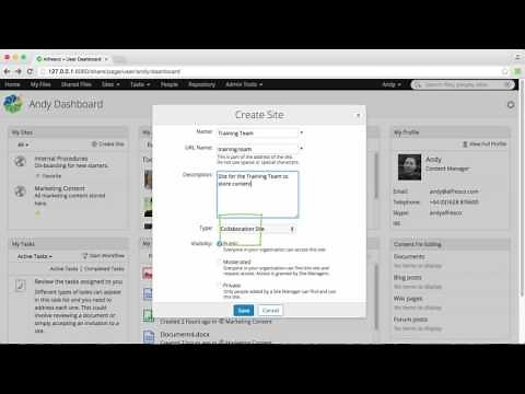 Alfresco 5.1 - Creating an Alfresco site