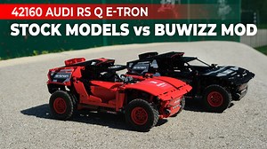 COMPARISON: LEGO® Technic 42160 Audi RS Q e-tron stock model vs. 42160 BuWizz powered MOD (red).🚗 The BuWizz 42160 modification with the BuWizz Ultimate bundle is more powerful and agile, thanks to two BuWizz motors and one BuWizz 3.0 Pro.😍 Top Speed: 4,9 km/h vs 14,7 km/h🏆 Free building instructions: COMING SOON👍 You can buy this model at our webshop: https://buwizz.com/shop/ 🛒 #BuWizz #LEGO #remotecontrol #racing #afols #legocommunity #afol #legomod #legofan #buwizzmod | BuWizz