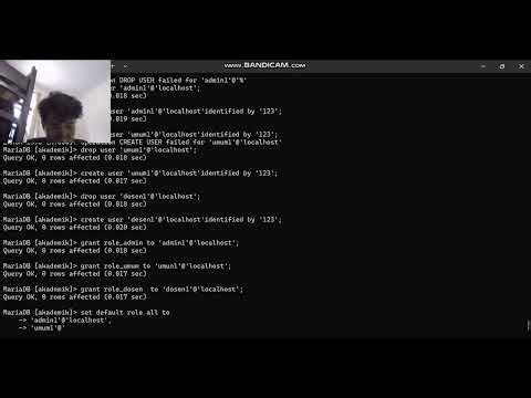 Pembuatan role dan pemberian hak akses pada user dengan sql