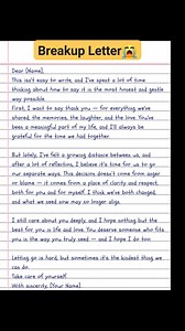 Break up letter 💔😭 sorry dear #breakupletter | English Class