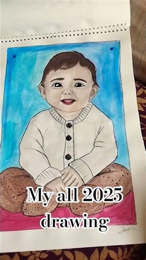 my all 2025 drawing book and their drawings using watercolors envelope pencils 🎨🎨🖌️❤️🎨🎨🎨🎨🎨🎨