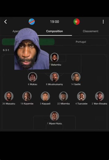 La composition du Congo contre le Portugal #congo #portugal #ronaldo | Congo Vs Portugal