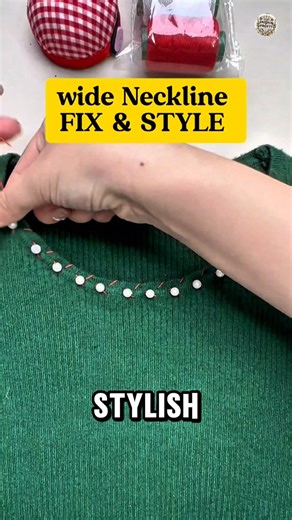 Loose Shirt Hack: Turn a Baggy Neckline into a Perfect Fit (So Cute!) #shorts #sewing #diytips