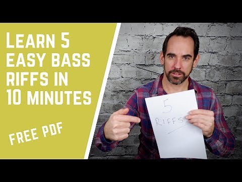 Learn 5 Easy Beginner Bass Riffs on the Bass Guitar in 10 Minutes (No.18 )