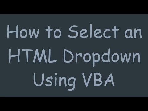 How to Select an HTML Dropdown Using VBA