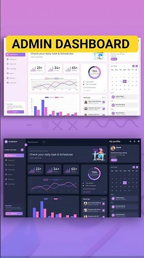 Modern Responsive Admin Dashboard | Light & Dark Mode | HTML CSS JS | Complete Design Tutorial 2026